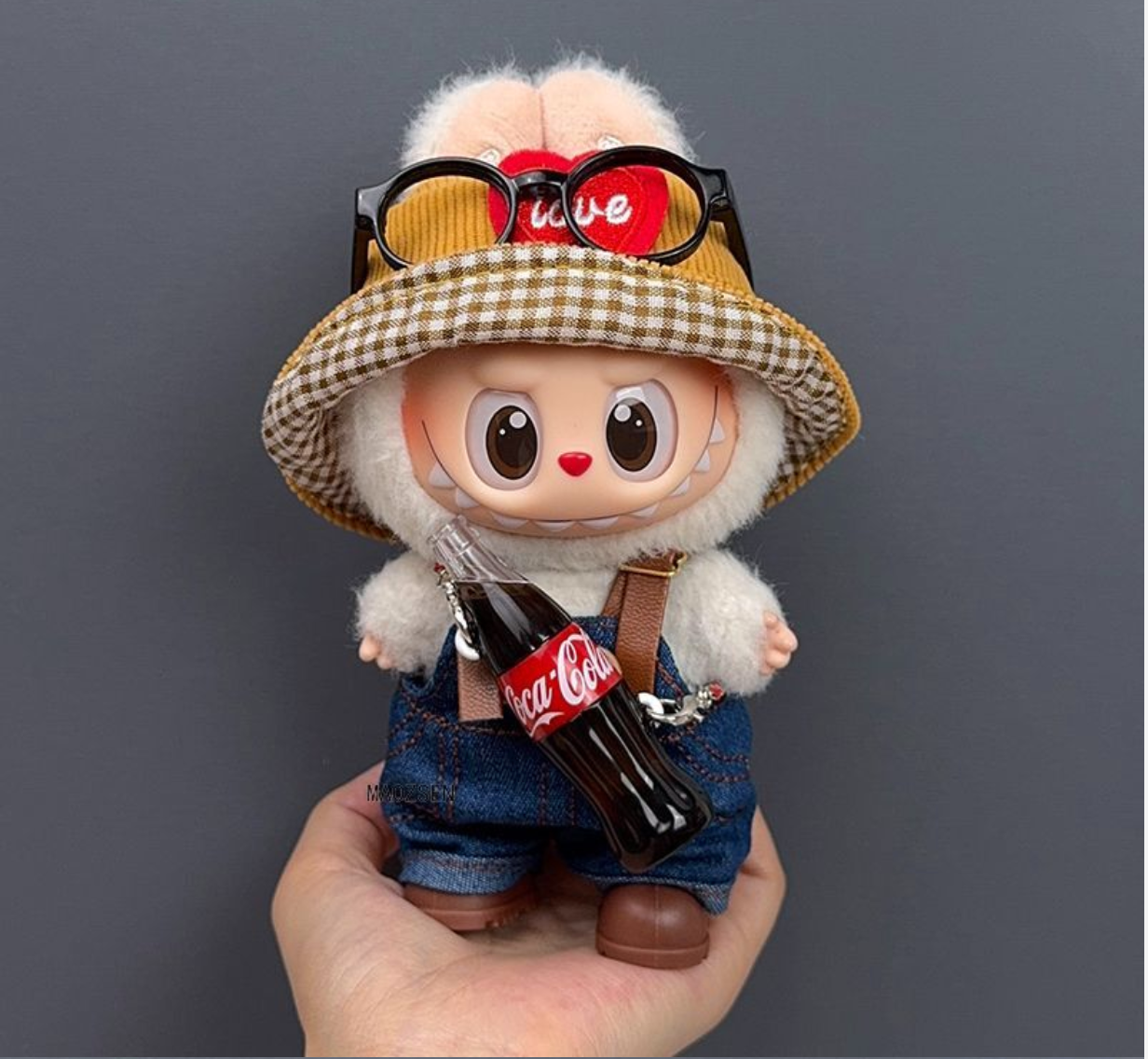 New labubu doll clothes one, two and three generations of Coca-Cola doll pendant change hat overalls suit