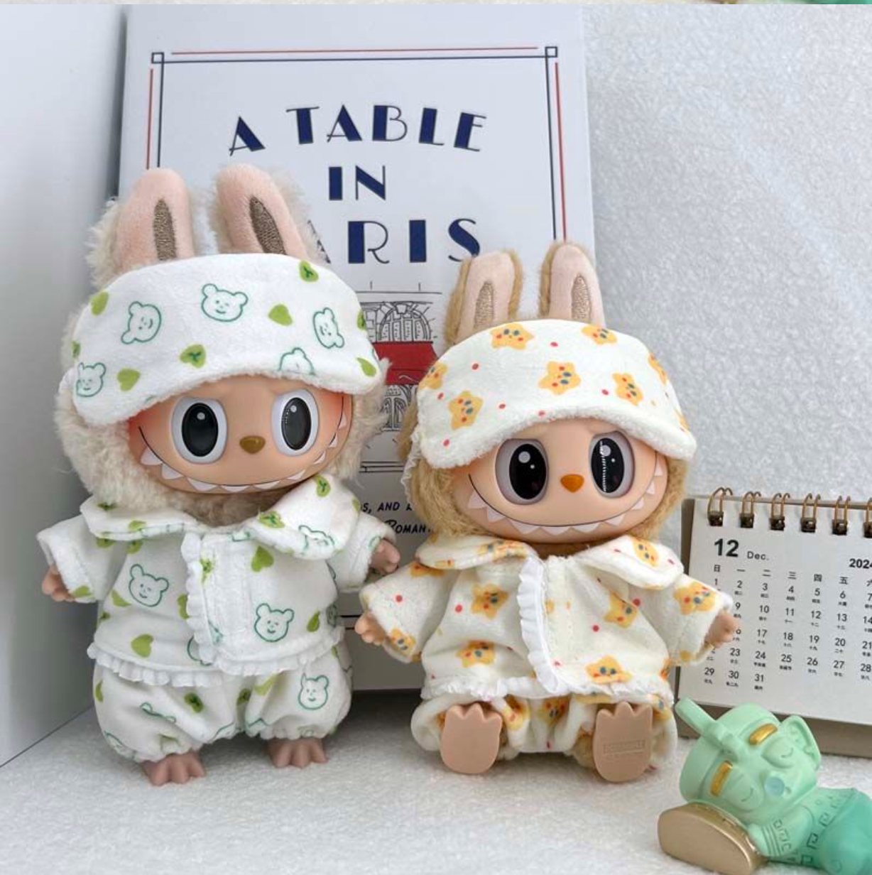 labubu clothes pendant sitting pajamas series sitting party baby clothes vinyl first and second generation can be worn