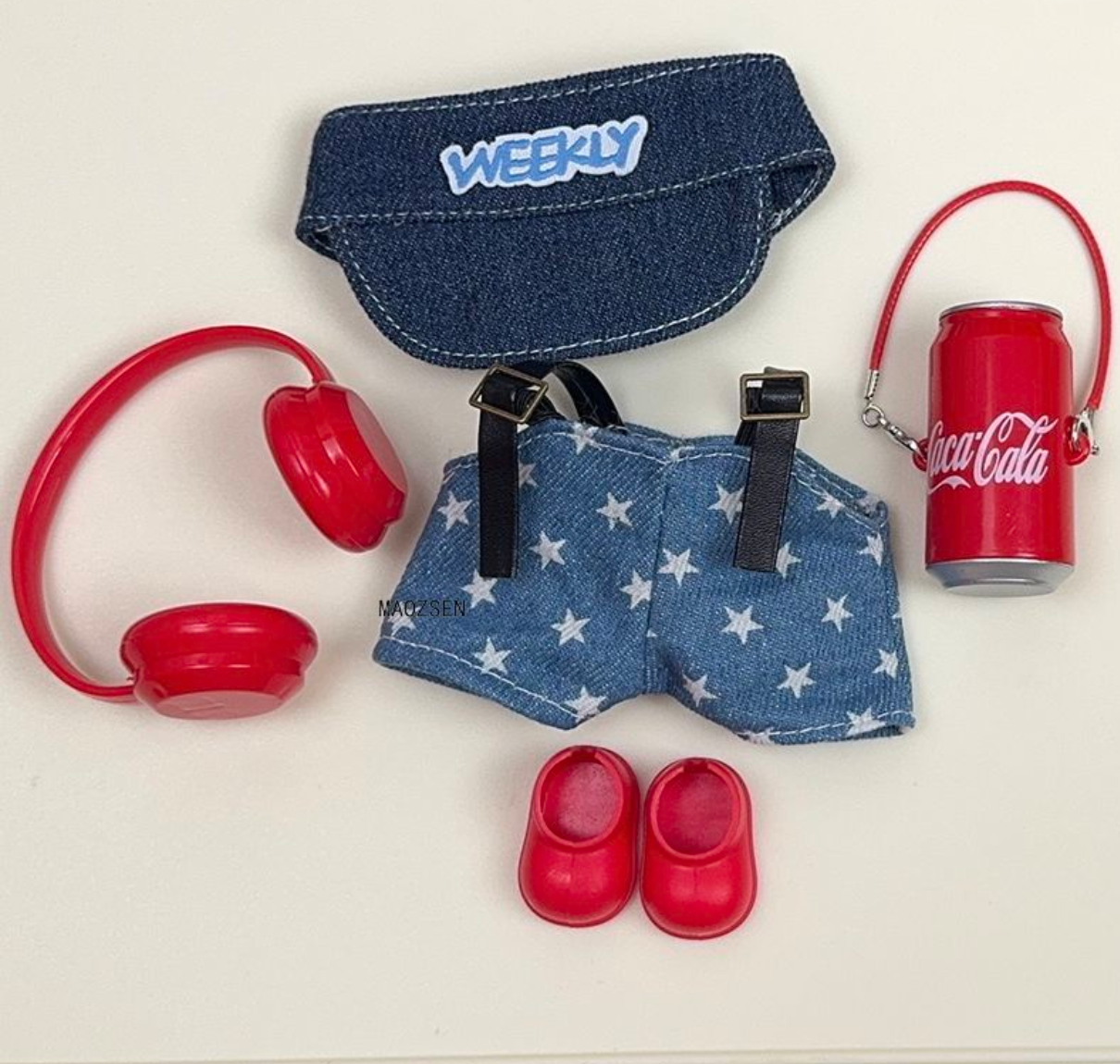 labubu doll clothes coke doll cloth doll clothes overalls cap