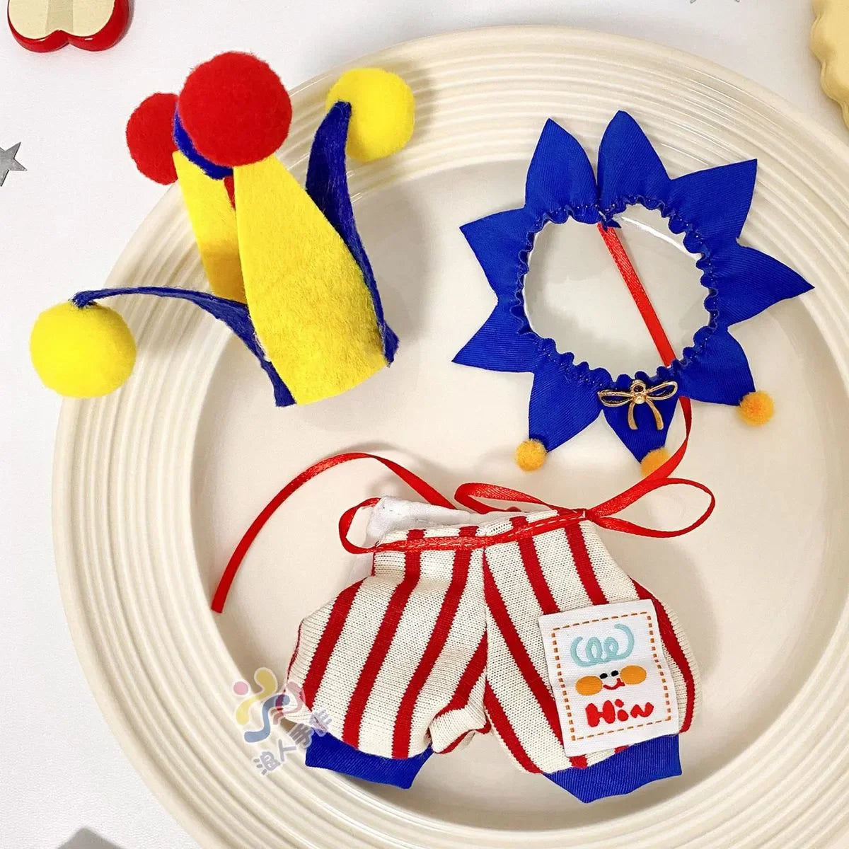 labubu 1, 2, 3 generation doll clothes circus clown costume
