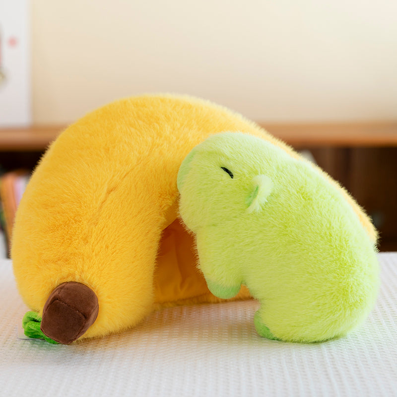 Banana capybara pillows