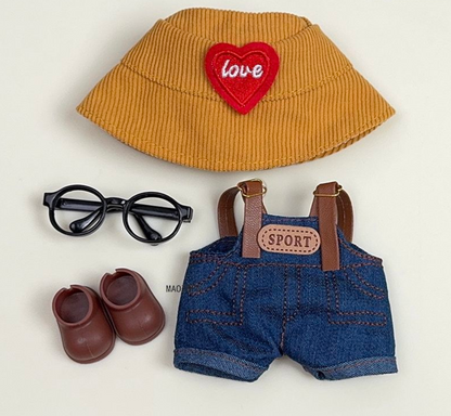 New labubu doll clothes one, two and three generations of Coca-Cola doll pendant change hat overalls suit