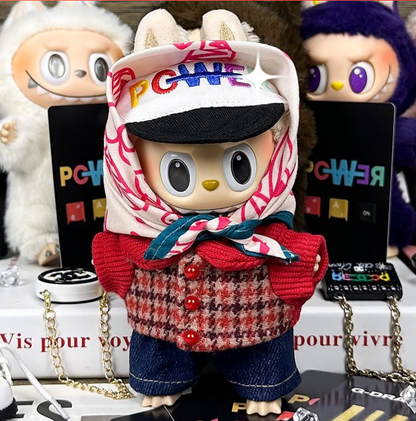 Handmade spot Iabubu doll clothes GD same style labubu17cm G-Dragon clothes set vinyl doll replacement
