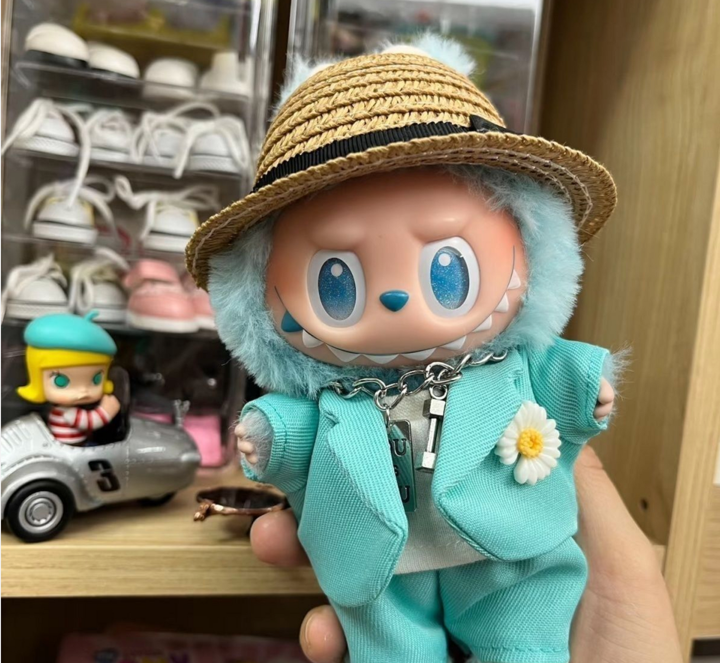 labubu G-Dragon Baby Clothes 17cm Bubu suit GD same style dress up second and third generation high-end labubu gd baby clothes