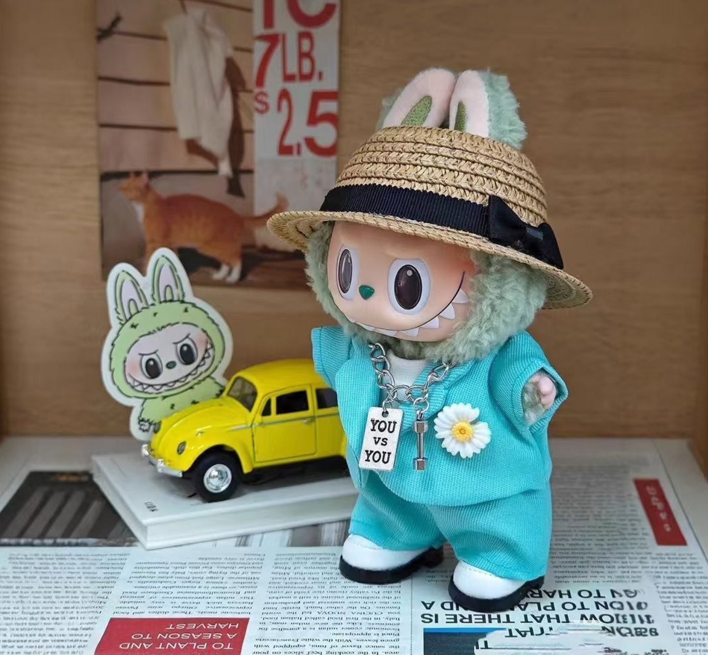 labubu G-Dragon Baby Clothes 17cm Bubu suit GD same style dress up second and third generation high-end labubu gd baby clothes