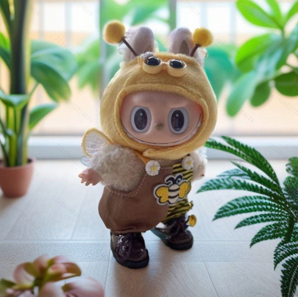 Labubu baby clothes cute little bee suit Labubu replacement clothes 17cm jumpsuit hoodie change clothes