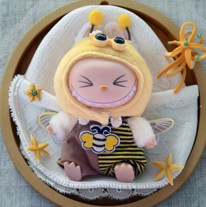Labubu baby clothes cute little bee suit Labubu replacement clothes 17cm jumpsuit hoodie change clothes