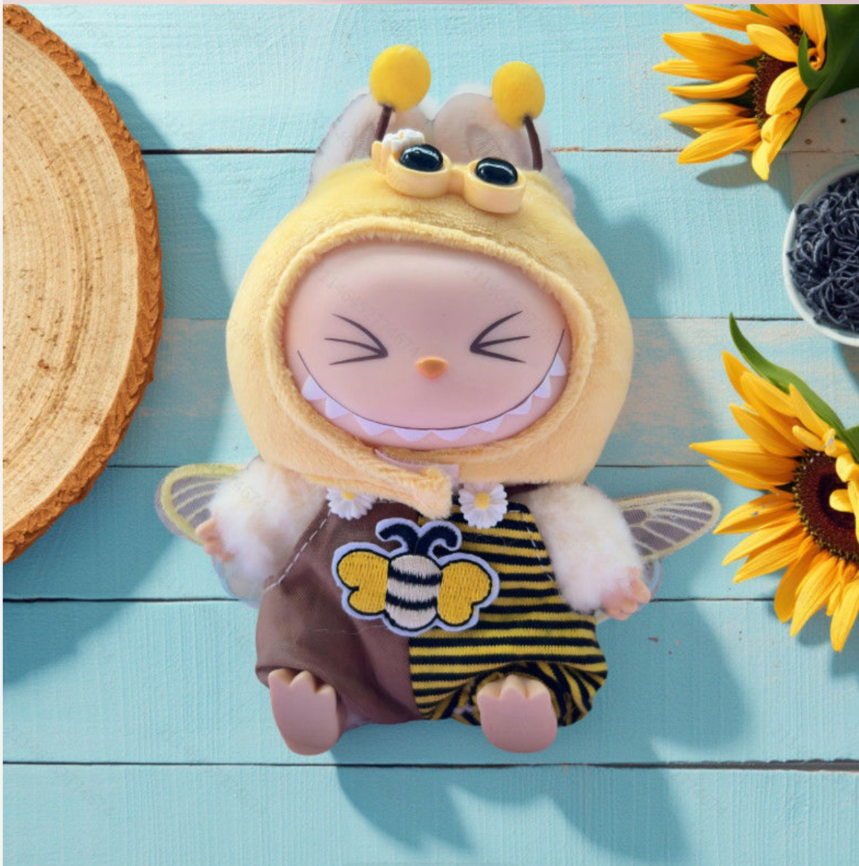 Labubu baby clothes cute little bee suit Labubu replacement clothes 17cm jumpsuit hoodie change clothes