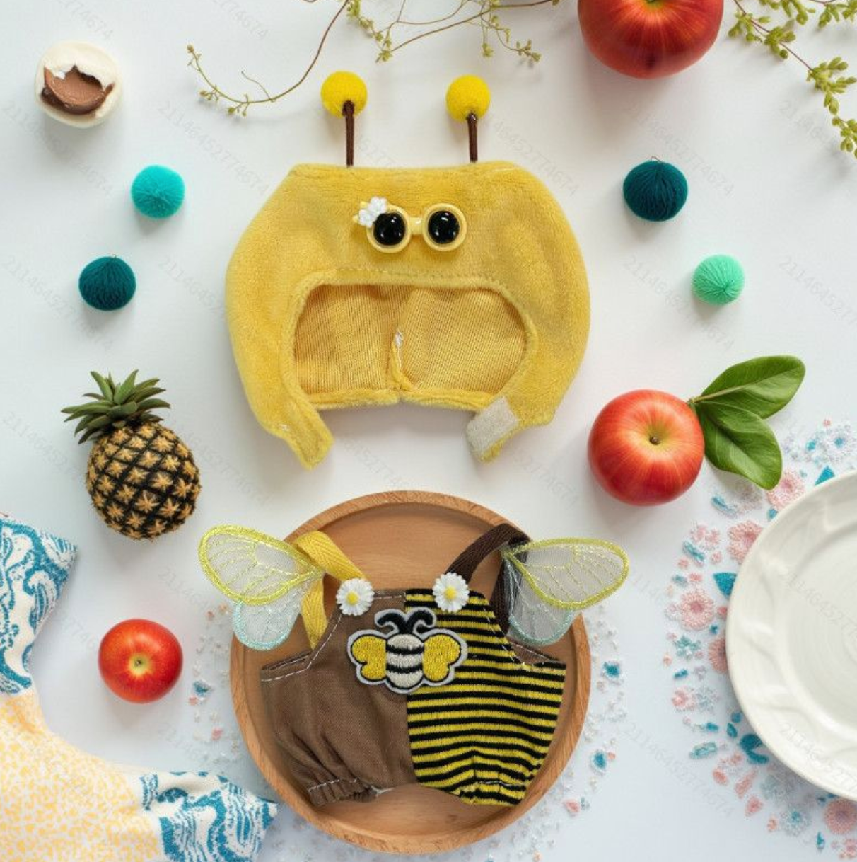 Labubu baby clothes cute little bee suit Labubu replacement clothes 17cm jumpsuit hoodie change clothes