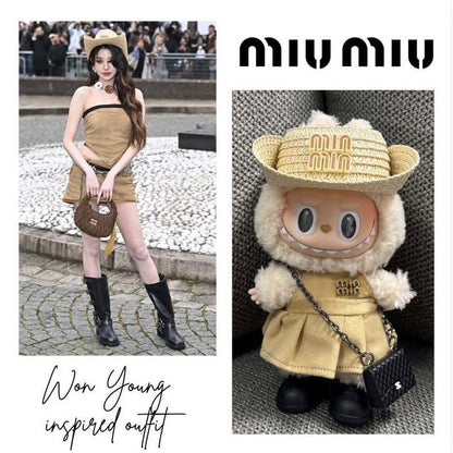 Labubu macaron sitting doll pendant small fragrance style set
