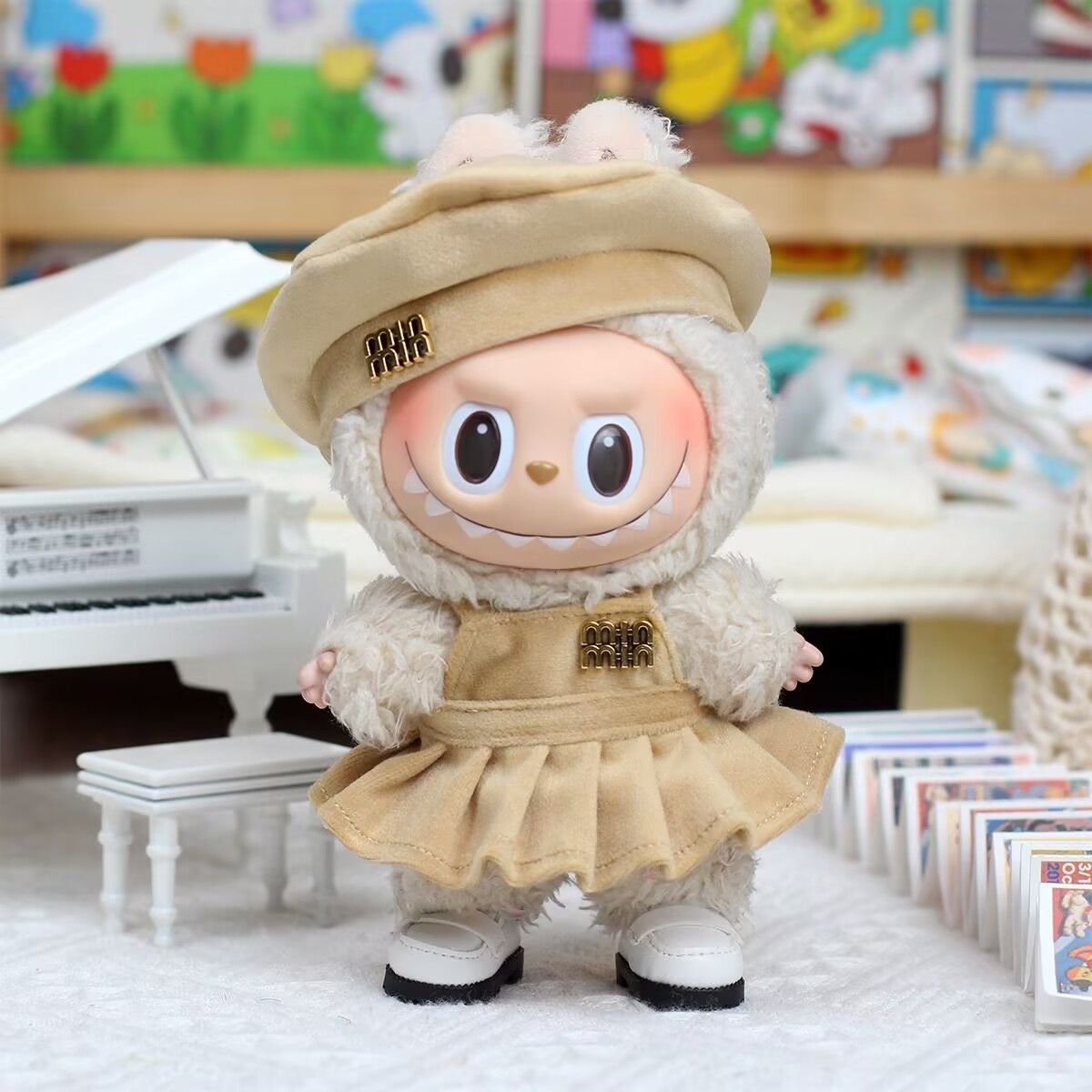 Labubu macaron sitting doll pendant small fragrance style set