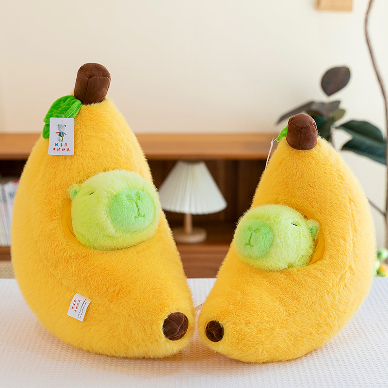 Banana capybara pillows