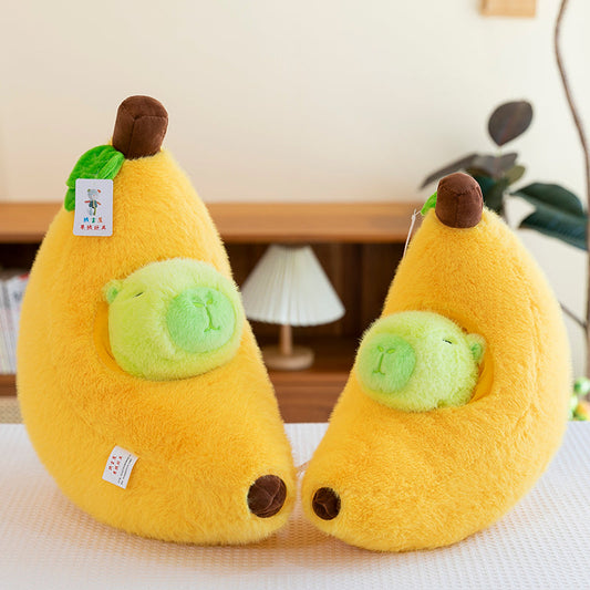 Banana capybara pillows