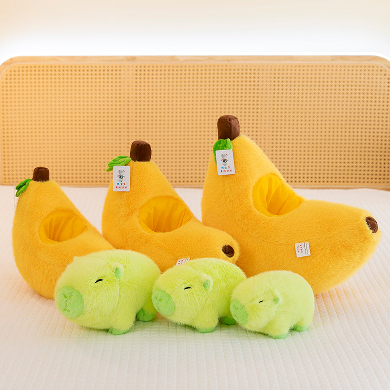 Banana capybara pillows