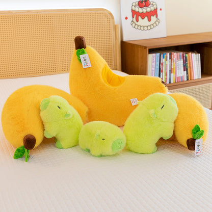 Banana capybara pillows