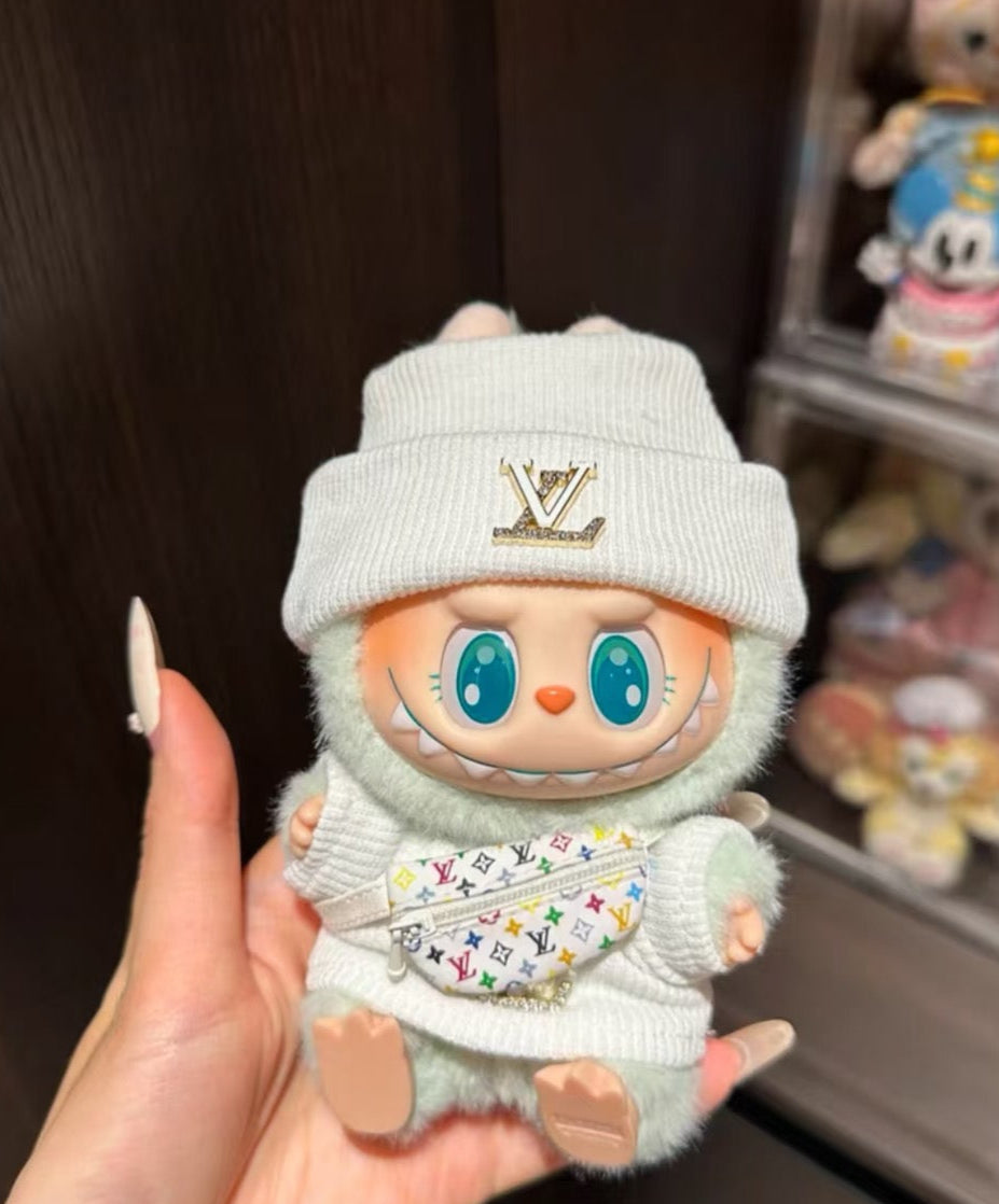 First, second and third generation Labubu clothes pendant Labubu doll clothes big brand suit two-piece set cute