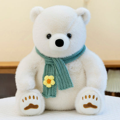Polar bear wearing scarf