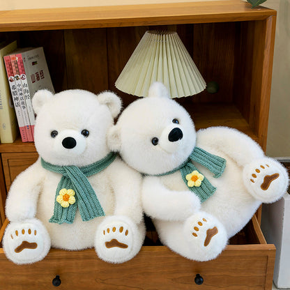Polar bear wearing scarf
